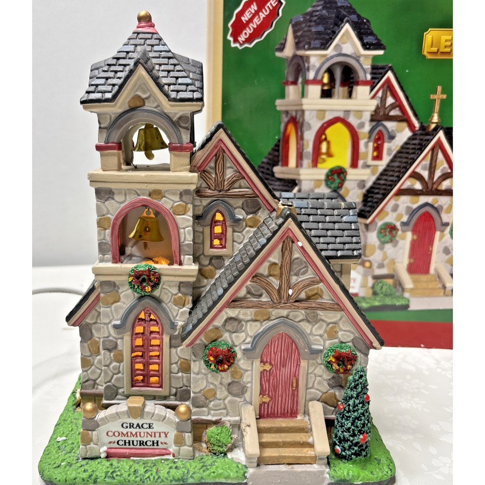 Lemax Grace Community Church #65155 2016 Village Collection Lighted READ - Picture 2 of 9